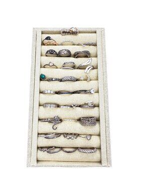 Vintage Sterling Silver Ring Lot 76 Grams Wear Scrap Resell Tested